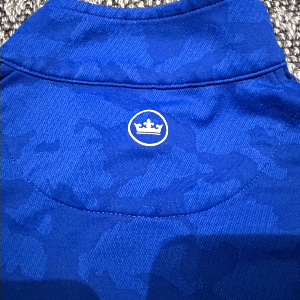 Peter Millar Royal Blue Camouflage Quarter-Zip Sweater - Picture 4 of 4